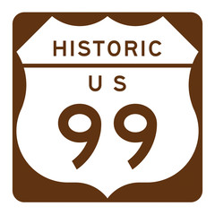  Historic US route 99 sign illustration