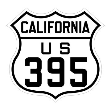 California us route 395 sign