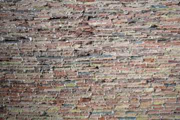 Ancient Rough Textured Wall with Worn & Weathered Bricks 