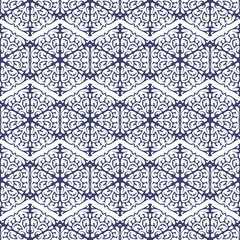 Snowflakes seamless pattern - vector background for continuous replicate.
