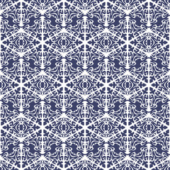 Snowflakes seamless pattern - vector background for continuous replicate.