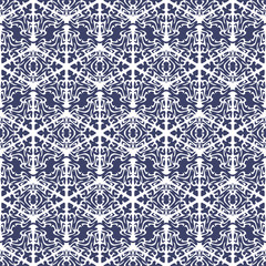 Snowflakes seamless pattern - vector background for continuous replicate.