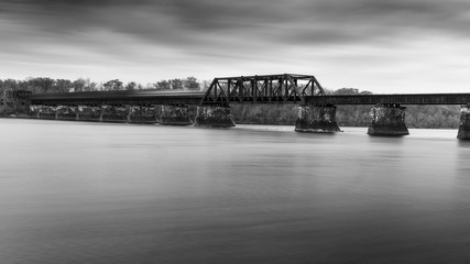 Train over bridge long exposure