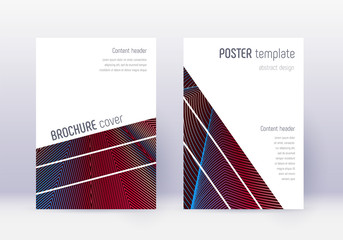 Geometric cover design template set. Red abstract 
