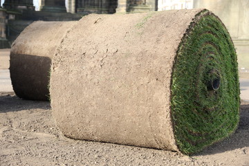 two large turf rolls