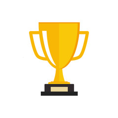 Gold trophy icon - trophy icon - winner icon - first prize icon vector illustration