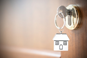 House key in the door.