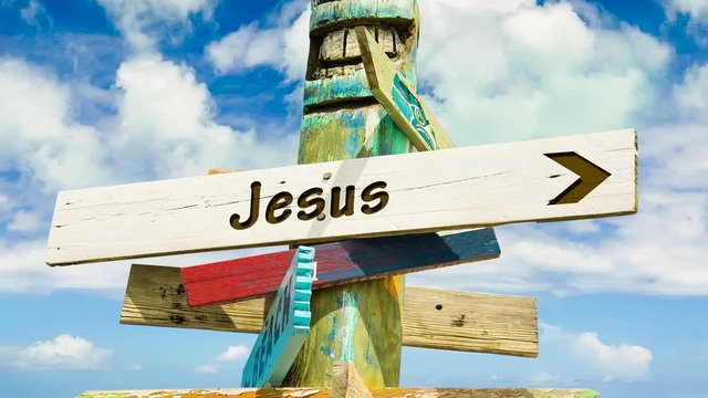 Street Sign the Way to Jesus