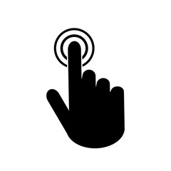 Clicking finger icon, hand pointer on white background vector
