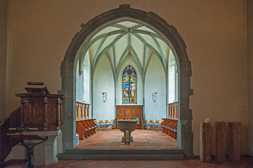 Inneres der Reformierten Kirche, Laufen, Stein am Rhein, Schweiz