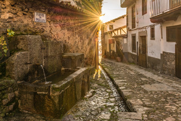 A typical fountain of the town of Candelario (Salamanca, Spain)
