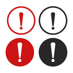 Exclamation Mark,danger warning sign, emergency alert,caution sign,vector icon illustration