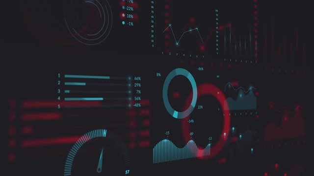 Futuristic user interface digital text elements HUD GUI for cyber technology concepts. Dashboard interface with shallow depth of field.