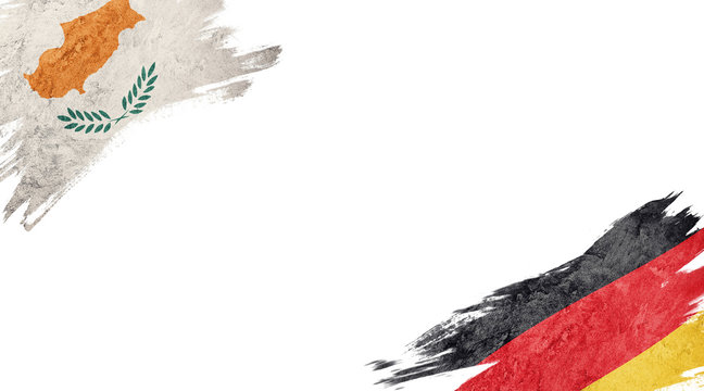 Flags of Cyprus and&nbsp;Germany on White Background