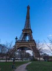 The Eiffel Tower on a mild Winter day in December