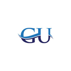 GU letter Type Logo Design vector Template. Abstract Letter GU logo Design