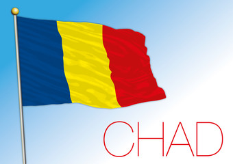 Chad official national flag, vector illustration, african country