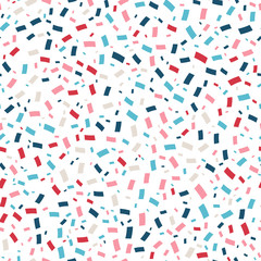 Colorful confetti seamless pattern for wrapping paper, background, wallpaper, fabric, stationary. 