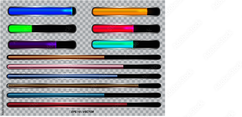 Fototapete set of loading bar icon or black white preloader illustration or loading sign for internet download 