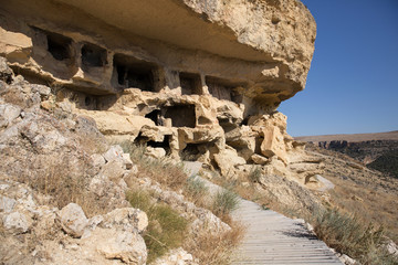 Manazan caves in Taskale town of Karaman province,Turkey.