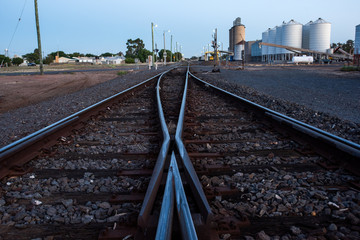 Fototapeta na wymiar Close up of railway tracks