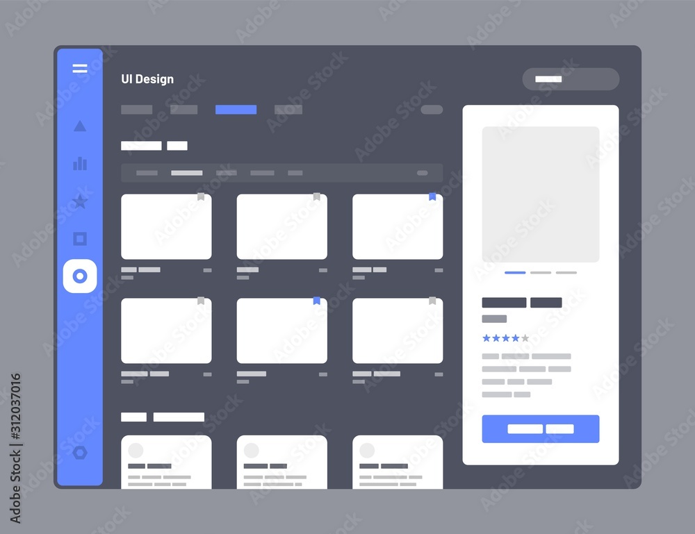 Poster concept for social media, online store, hotel reservation. wireframes screens. dashboard ui and ux d