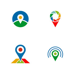 Location pin icon logo design vector template