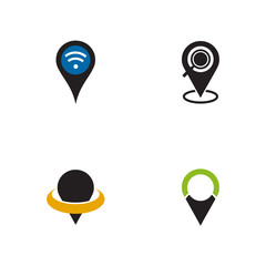 Location pin icon logo design vector template