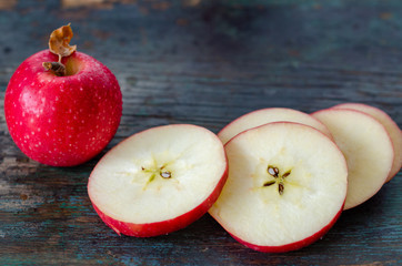 Close up view of red apples.