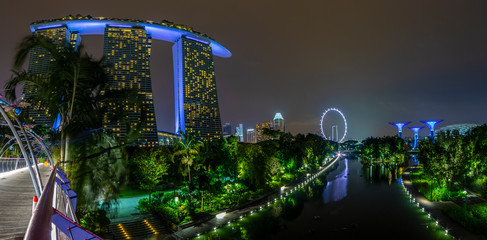 Picture of Gardens by the bay park in Singapore during nighttime in September