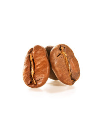 coffee beans close-up on a white background