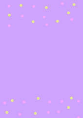 Pastel pink, navy blue, salmon, beige, yellow polka dot seamless pattern on white background. Round triangle flower texture. Abstract vector, greeting cards. Vector Illustration Image