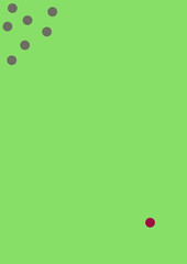 Pastel brown and red dot on fresh green background. Be yourself, be unique, be brave concept. Vector handmade seamless texture. Abstract polkadot pattern - perfect for creating greeting cards, post.