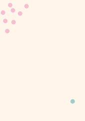 Pastel pink and blue dot on light pink background. Be yourself, be unique, be brave concept. Image handmade seamless texture. Abstract polkadot pattern - perfect for creating greeting cards, post.