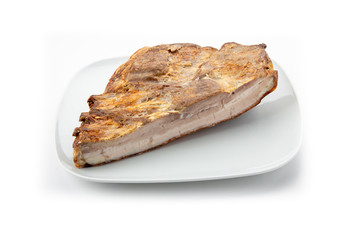 Costilla cerdo asada al horno de leña