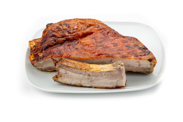 Costilla cerdo asada al horno de leña