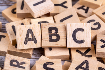 Wooden alphabet, a, b, c