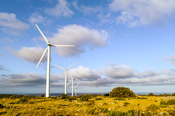 Windmill for electric power production. alternative energy.
