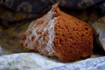 Half muffin on the table