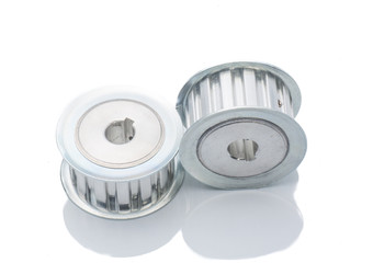 Timing pulley on white background
