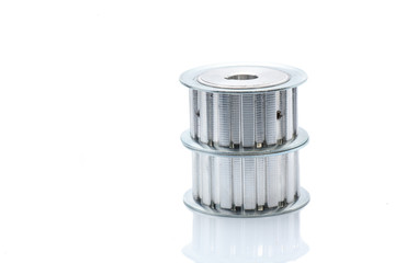 Timing pulley on white background