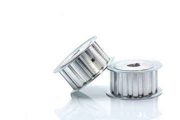 Timing pulley on white background