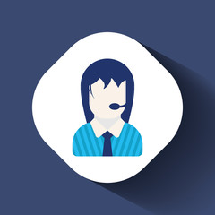 Concept customer and operator, online technical support 24-7 for web page.