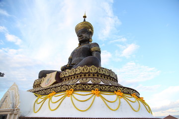 Big black buddha statue. 