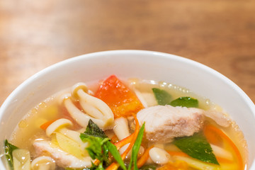 delicious food and drink in the hotel and restaurant in Champasak, Laos