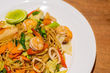 delicious food and drink in the hotel and restaurant in Champasak, Laos