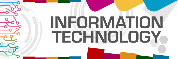 Information Technology Colorful Circuit Left Random Shapes 
