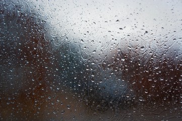 Fototapeta na wymiar rain on window 