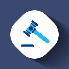 Judge gavel icon. Flat illustration of judge gavel vector icon
