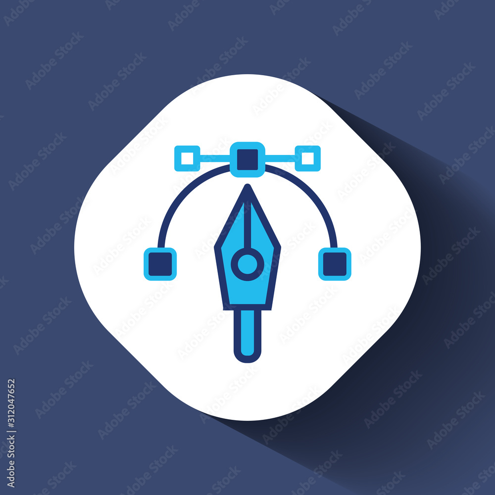 Aufkleber pen tool cursor. vector computer graphics.